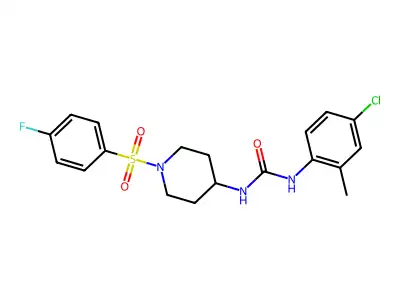 N-(4-chloro-2-methylphenyl)-N'-{1-[(4-fluorophenyl)sulfonyl]-4-piperidinyl}urea structure