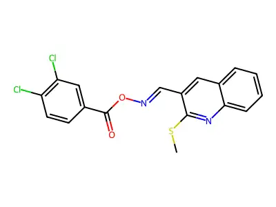 [(2-Methylsulfanylquinolin-3-yl)methylideneamino] 3,4-dichlorobenzoate structure