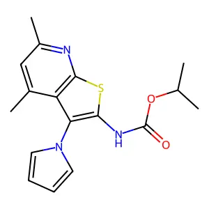 isopropyl N-[4,6-dimethyl-3-(1H-pyrrol-1-yl)thieno[2,3-b]pyridin-2-yl]carbamate structure