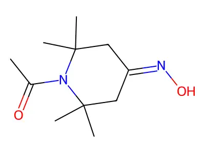 1-acetyl-2,2,6,6-tetramethyltetrahydro-4(1H)-pyridinone oxime structure