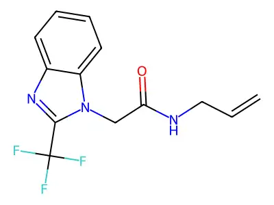 N-allyl-2-[2-(trifluoromethyl)-1H-1,3-benzimidazol-1-yl]acetamide structure