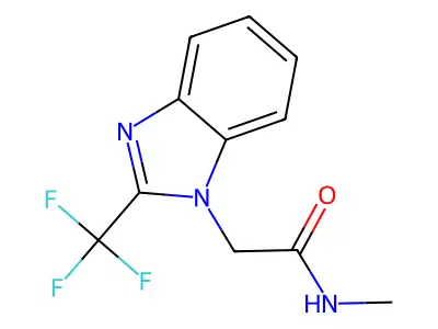 N-methyl-2-[2-(trifluoromethyl)-1H-1,3-benzimidazol-1-yl]acetamide structure