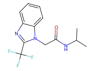 N-isopropyl-2-[2-(trifluoromethyl)-1H-1,3-benzimidazol-1-yl]acetamide structure