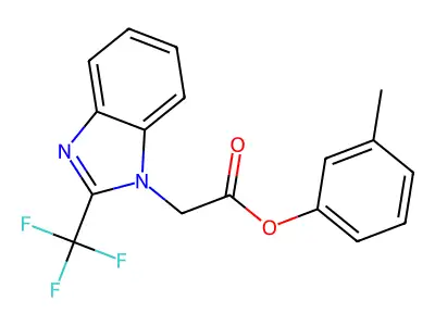 3-methylphenyl 2-[2-(trifluoromethyl)-1H-1,3-benzimidazol-1-yl]acetate structure