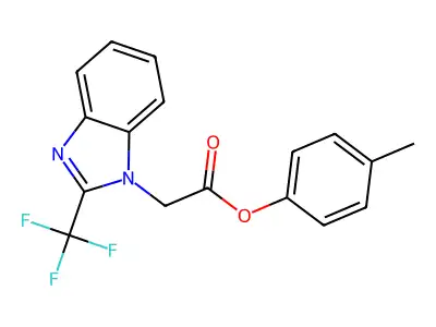 4-methylphenyl 2-[2-(trifluoromethyl)-1H-1,3-benzimidazol-1-yl]acetate structure