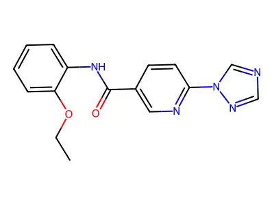 N-(2-ethoxyphenyl)-6-(1H-1,2,4-triazol-1-yl)nicotinamide structure