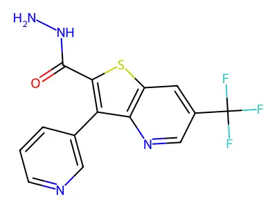 3-(3-Pyridinyl)-6-(trifluoromethyl)thieno[3,2-b]pyridine-2-carbohydrazide structure