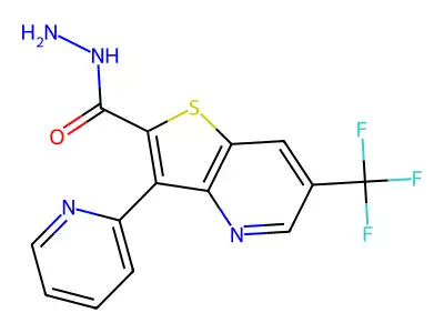3-(2-Pyridinyl)-6-(trifluoromethyl)thieno[3,2-b]pyridine-2-carbohydrazide structure