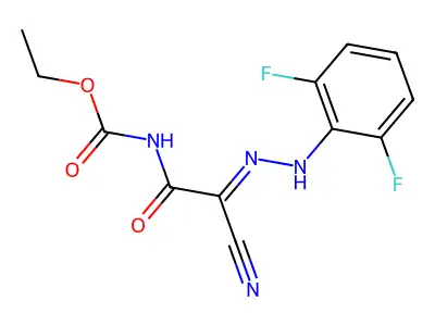 ethyl N-[2-cyano-2-[(2,6-difluorophenyl)hydrazinylidene]acetyl]carbamate structure