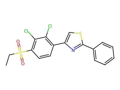 4-[2,3-Dichloro-4-(ethylsulfonyl)phenyl]-2-phenyl-1,3-thiazole structure