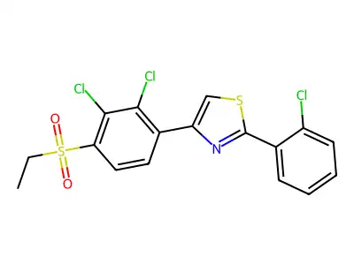 2-(2-Chlorophenyl)-4-[2,3-dichloro-4-(ethylsulfonyl)phenyl]-1,3-thiazole structure