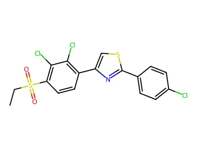 2-(4-Chlorophenyl)-4-[2,3-dichloro-4-(ethylsulfonyl)phenyl]-1,3-thiazole structure