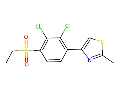 4-[2,3-Dichloro-4-(ethylsulfonyl)phenyl]-2-methyl-1,3-thiazole structure