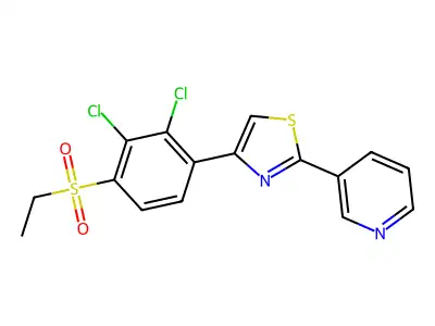 3-{4-[2,3-Dichloro-4-(ethylsulfonyl)phenyl]-1,3-thiazol-2-yl}pyridine structure
