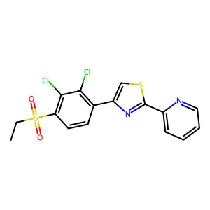 2-{4-[2,3-Dichloro-4-(ethylsulfonyl)phenyl]-1,3-thiazol-2-yl}pyridine structure