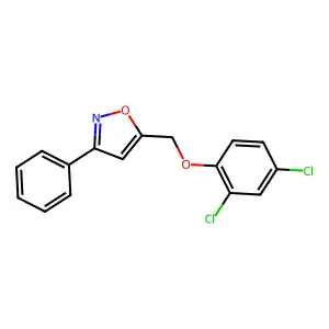 5-[(2,4-Dichlorophenoxy)methyl]-3-phenyl-1,2-oxazole structure