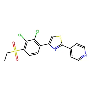 4-{4-[2,3-Dichloro-4-(ethylsulfonyl)phenyl]-1,3-thiazol-2-yl}pyridine structure