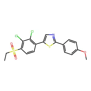 5-[2,3-Dichloro-4-(ethylsulfonyl)phenyl]-2-(4-methoxyphenyl)-1,3-thiazole structure