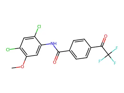 N-(2,4-dichloro-5-methoxyphenyl)-4-(2,2,2-trifluoroacetyl)benzamide structure
