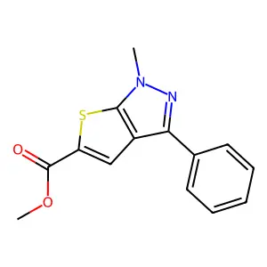 methyl 1-methyl-3-phenyl-1H-thieno[2,3-c]pyrazole-5-carboxylate structure