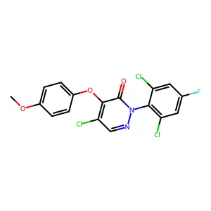 5-chloro-2-(2,6-dichloro-4-fluorophenyl)-4-(4-methoxyphenoxy)-3(2H)-pyridazinone structure