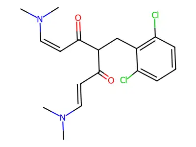 4-[(2,6-Dichlorophenyl)methyl]-1,7-bis(dimethylamino)hepta-1,6-diene-3,5-dione structure