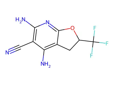4,6-Diamino-2-(trifluoromethyl)-2,3-dihydrofuro[2,3-b]pyridine-5-carbonitrile structure