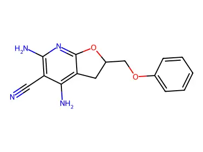 4,6-Diamino-2-(phenoxymethyl)-2,3-dihydrofuro[2,3-b]pyridine-5-carbonitrile structure