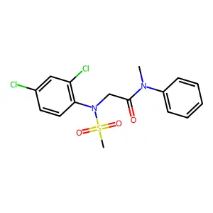 2-[2,4-dichloro(methylsulfonyl)anilino]-N-methyl-N-phenylacetamide structure