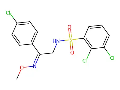 2,3-dichloro-N-[2-(4-chlorophenyl)-2-methoxyiminoethyl]benzenesulfonamide structure