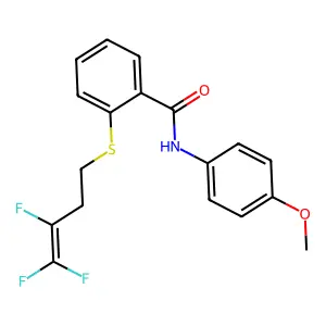 N-(4-methoxyphenyl)-2-[(3,4,4-trifluoro-3-butenyl)sulfanyl]benzenecarboxamide structure