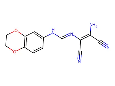 N'-(2-amino-1,2-dicyanoethenyl)-N-(2,3-dihydro-1,4-benzodioxin-6-yl)methanimidamide structure