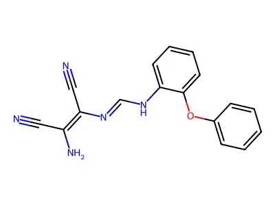 N'-(2-amino-1,2-dicyanoethenyl)-N-(2-phenoxyphenyl)methanimidamide structure