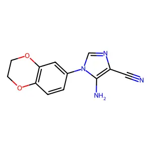 5-amino-1-(2,3-dihydro-1,4-benzodioxin-6-yl)-1H-imidazole-4-carbonitrile structure