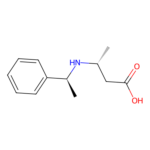 (3R)-3-[[(1S)-1-phenylethyl]amino]butanoic acid structure
