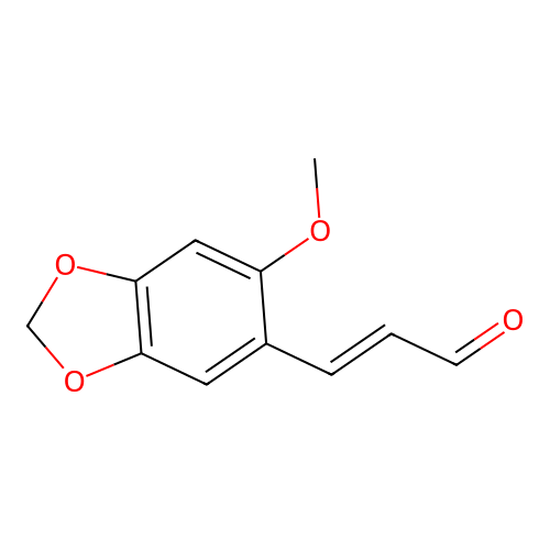 trans-2-Methoxy-4,5-methylenedioxycinnamaldehyde structure