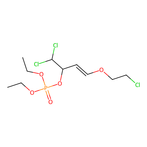 Phosphoric acid, (2,2-dichloro-1-beta-chloroethoxyvinyl) diethyl ester structure