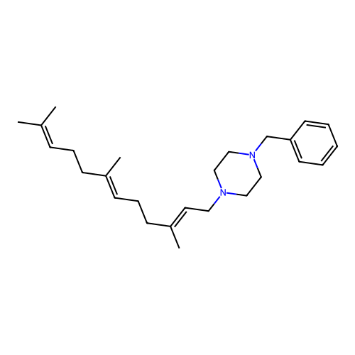Piperazine, 1-benzyl-4-(3,7,11-trimethyl-2,6,10-dodecatrienyl)- structure
