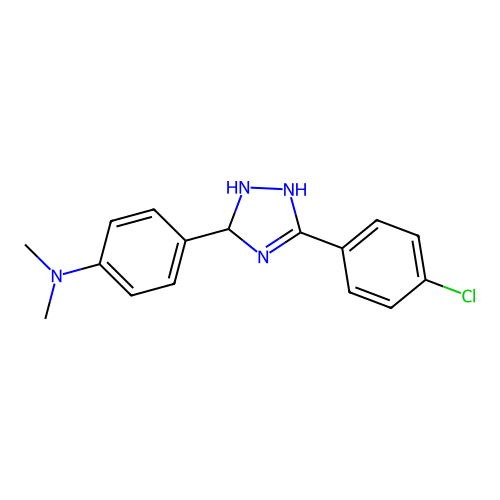 4-[5-(4-chlorophenyl)-2,3-dihydro-1H-1,2,4-triazol-3-yl]-N,N-dimethylaniline structure