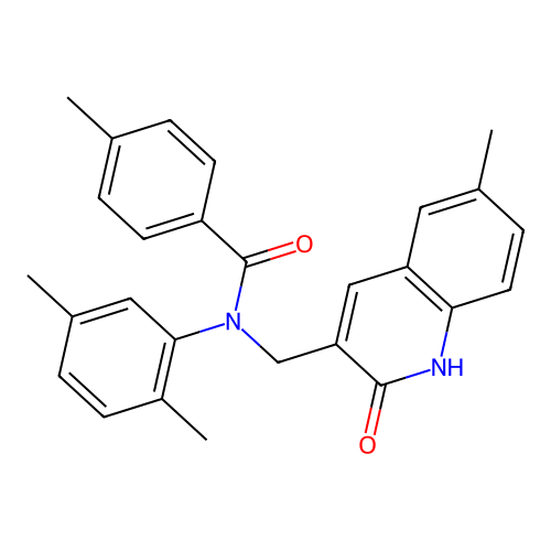 N-(2,5-dimethylphenyl)-N-((2-hydroxy-6-methylquinolin-3-yl)methyl)-4-methylbenzamide structure