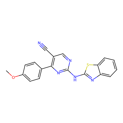 2-(1,3-Benzothiazol-2-ylamino)-4-(4-methoxyphenyl)pyrimidine-5-carbonitrile structure