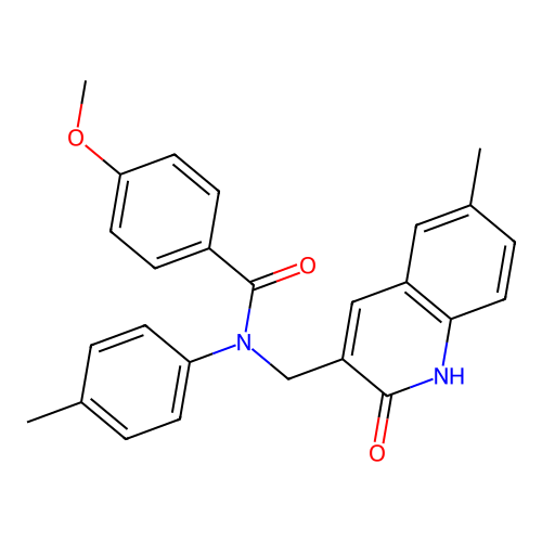 N-((2-hydroxy-6-methylquinolin-3-yl)methyl)-4-methoxy-N-(p-tolyl)benzamide structure