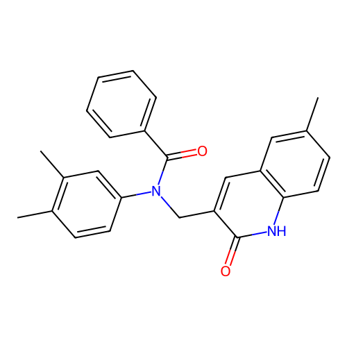 N-(3,4-dimethylphenyl)-N-((2-hydroxy-6-methylquinolin-3-yl)methyl)benzamide structure