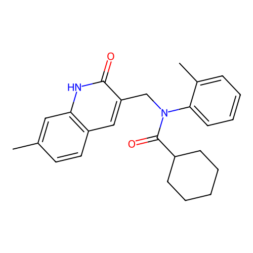N-((2-hydroxy-7-methylquinolin-3-yl)methyl)-N-(o-tolyl)cyclohexanecarboxamide structure