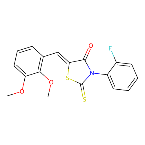 (Z)-5-(2,3-dimethoxybenzylidene)-3-(2-fluorophenyl)-2-thioxothiazolidin-4-one structure