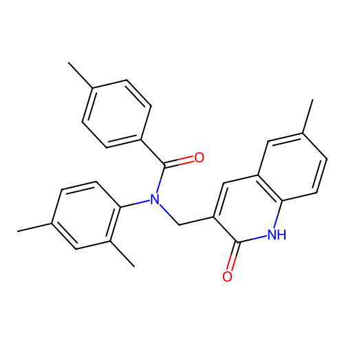 N-(2,4-dimethylphenyl)-N-((2-hydroxy-6-methylquinolin-3-yl)methyl)-4-methylbenzamide structure