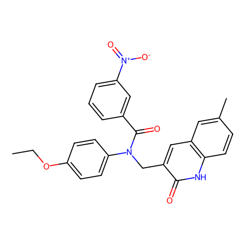 N-(4-ethoxyphenyl)-N-[(6-methyl-2-oxo-1H-quinolin-3-yl)methyl]-3-nitrobenzamide structure