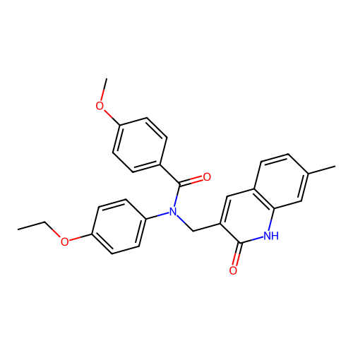 N-(4-ethoxyphenyl)-4-methoxy-N-[(7-methyl-2-oxo-1H-quinolin-3-yl)methyl]benzamide structure