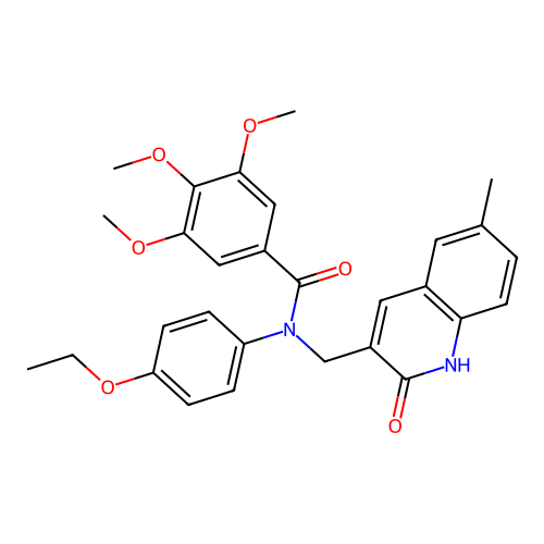 N-(4-ethoxyphenyl)-3,4,5-trimethoxy-N-[(6-methyl-2-oxo-1H-quinolin-3-yl)methyl]benzamide structure