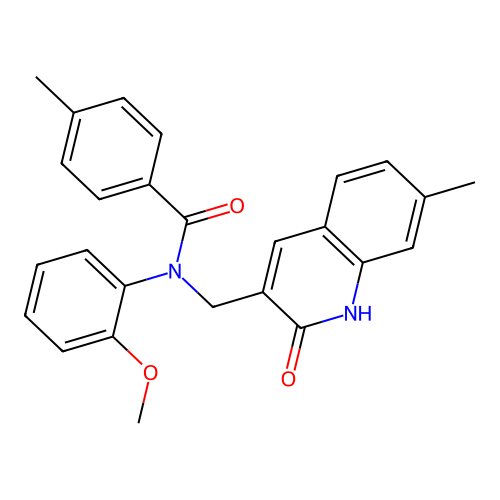 N-((2-hydroxy-7-methylquinolin-3-yl)methyl)-N-(2-methoxyphenyl)-4-methylbenzamide structure
